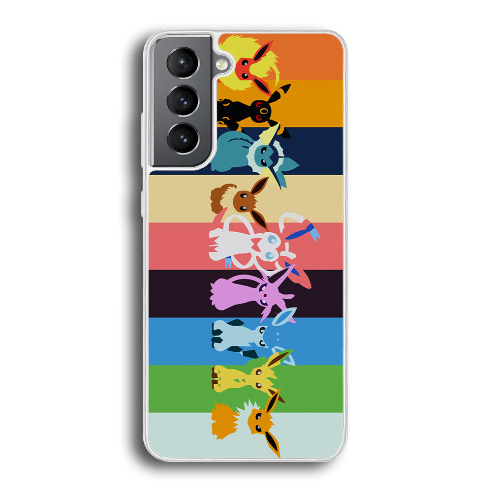 Cute Pokemon Evolutions Samsung Galaxy S21 Plus Case-Phone Case-Rubber White (2D Case)-Altracase
