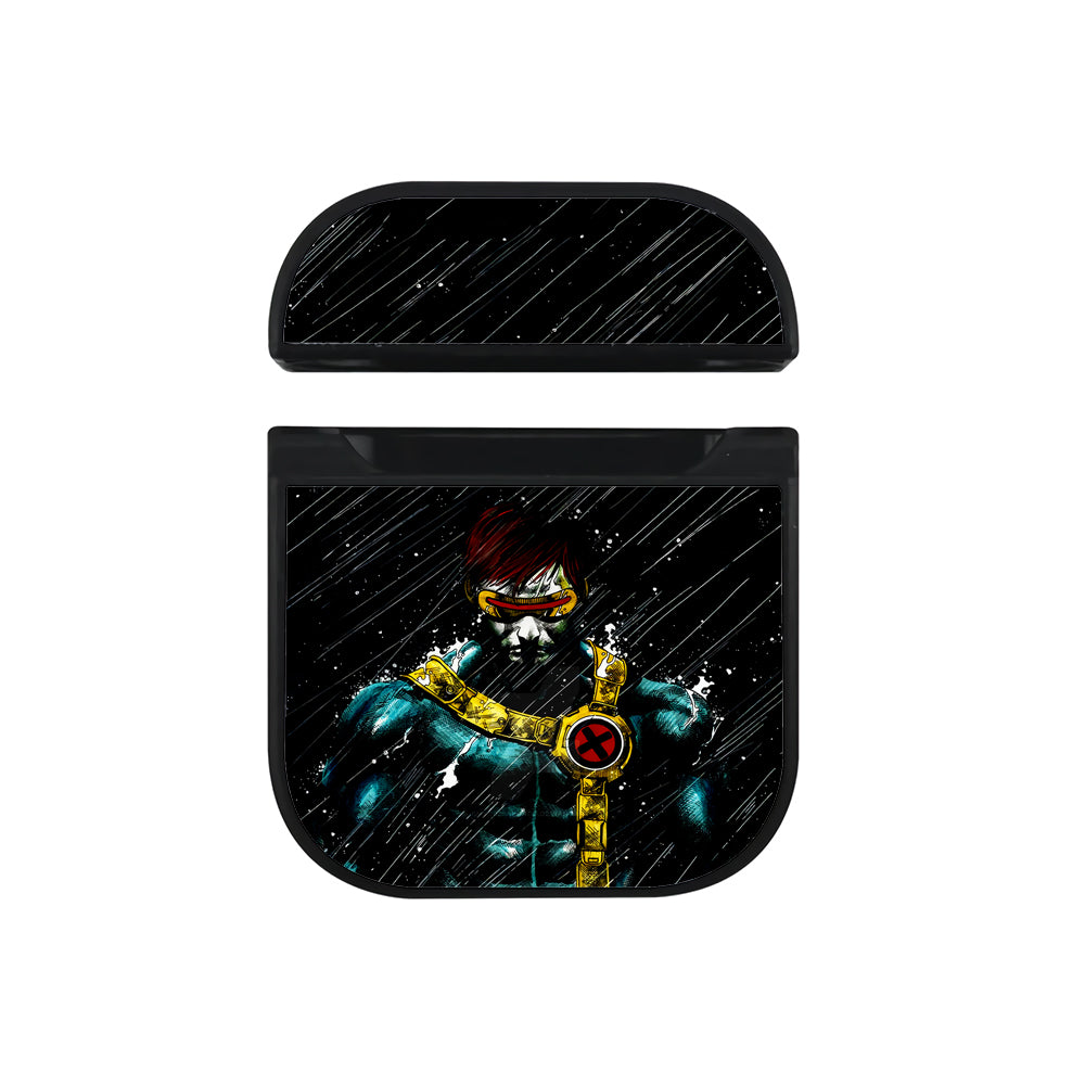 Cyclops X-Men in The Rain Hard Plastic Case Cover For Apple Airpods-AirPod Case-Black-Altracase