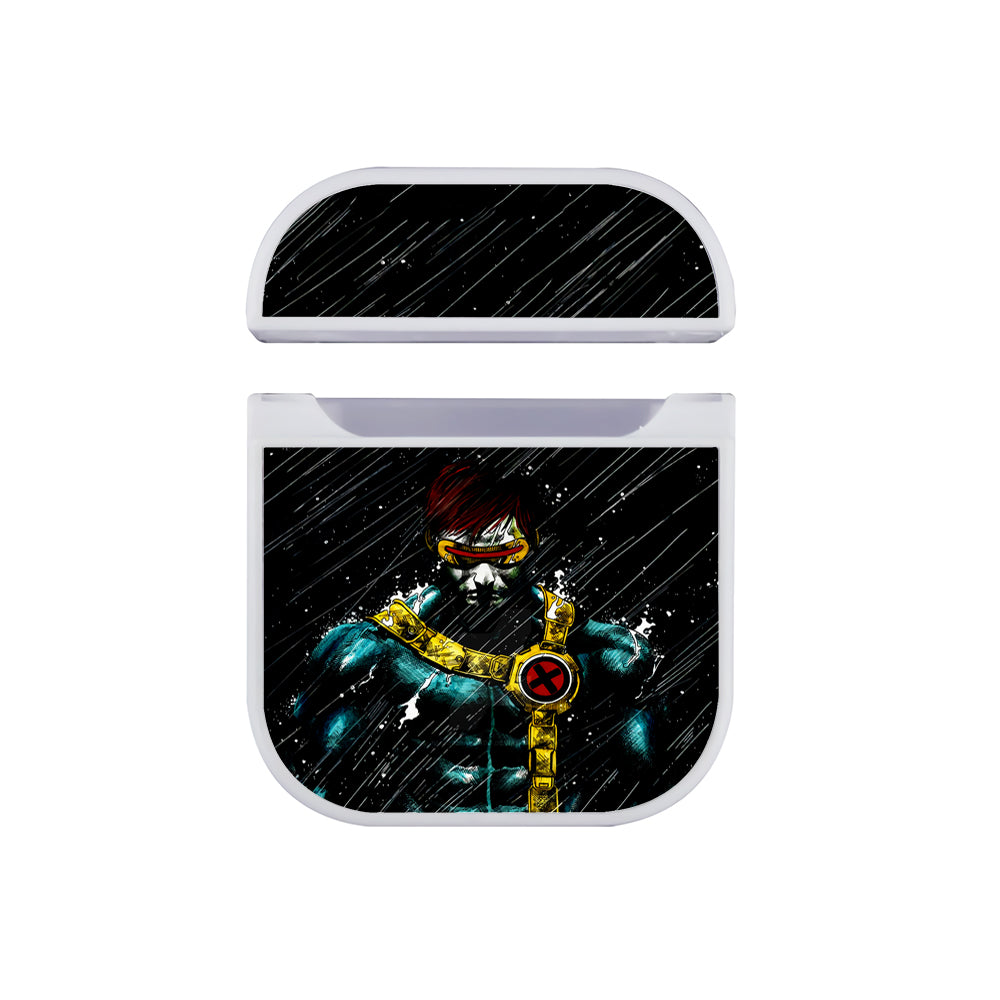 Cyclops X-Men in The Rain Hard Plastic Case Cover For Apple Airpods-AirPod Case-White-Altracase