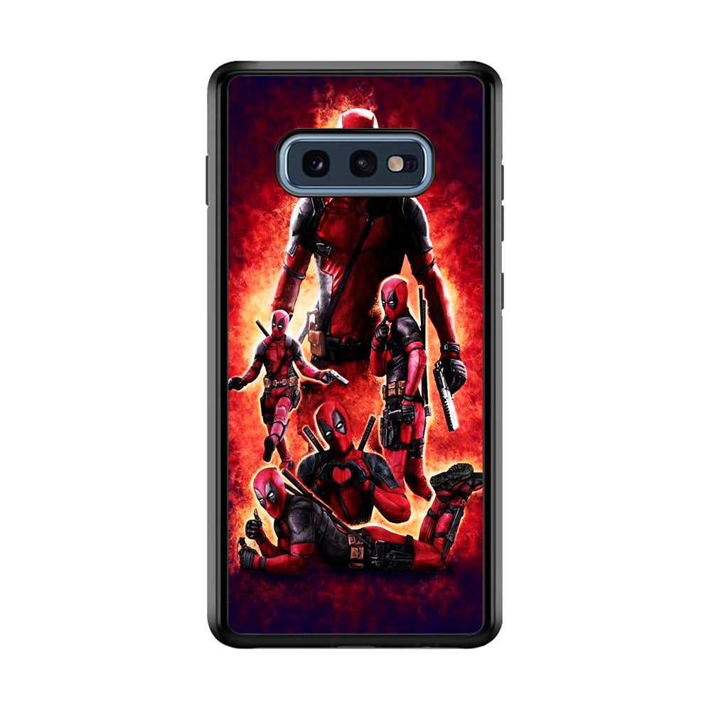 Deadpool On Fire Samsung Galaxy S10E Case-Phone Case-Rubber Black (2D Case)-Altracase