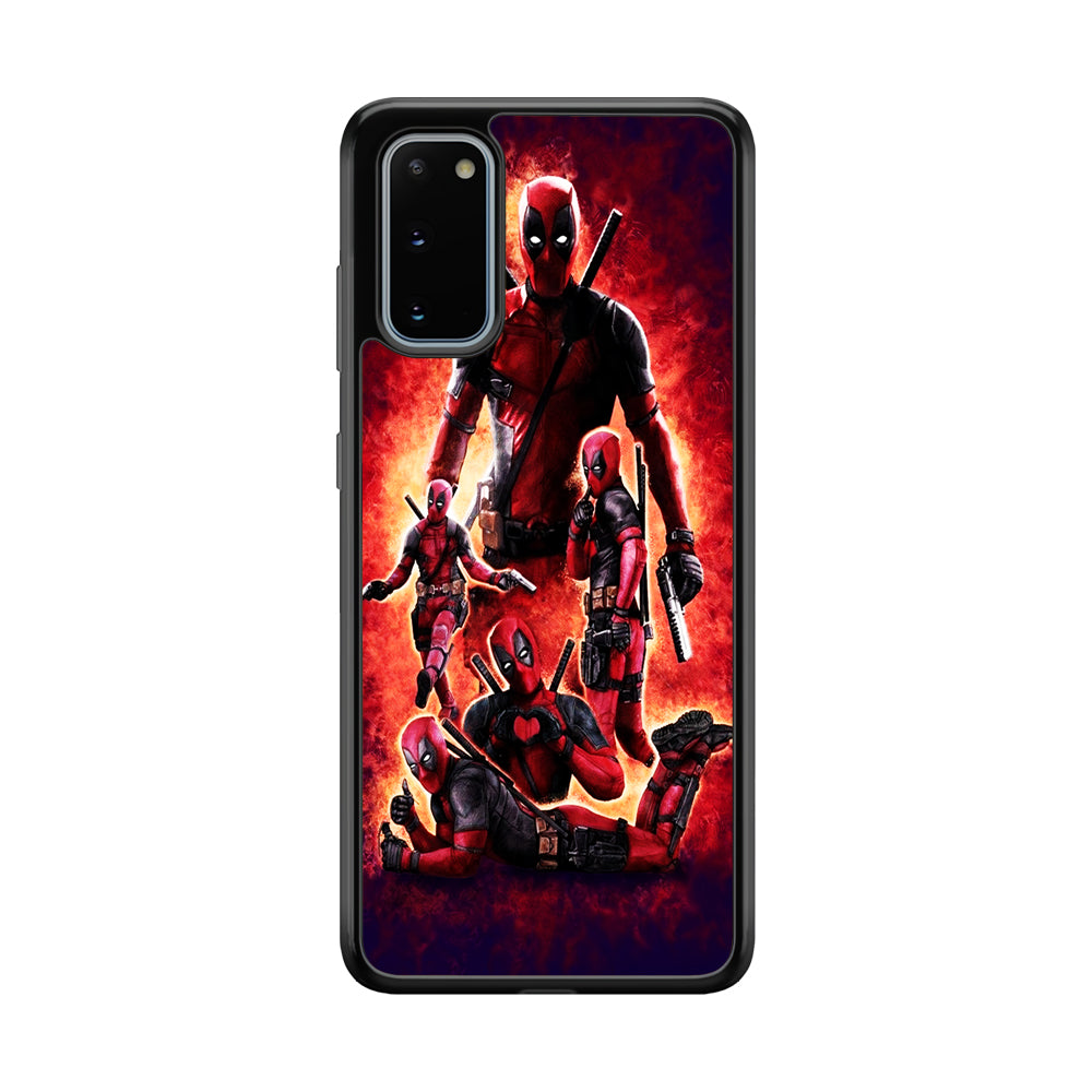 Deadpool On Fire Samsung Galaxy S20 Case-Phone Case-Rubber Black (2D Case)-Altracase