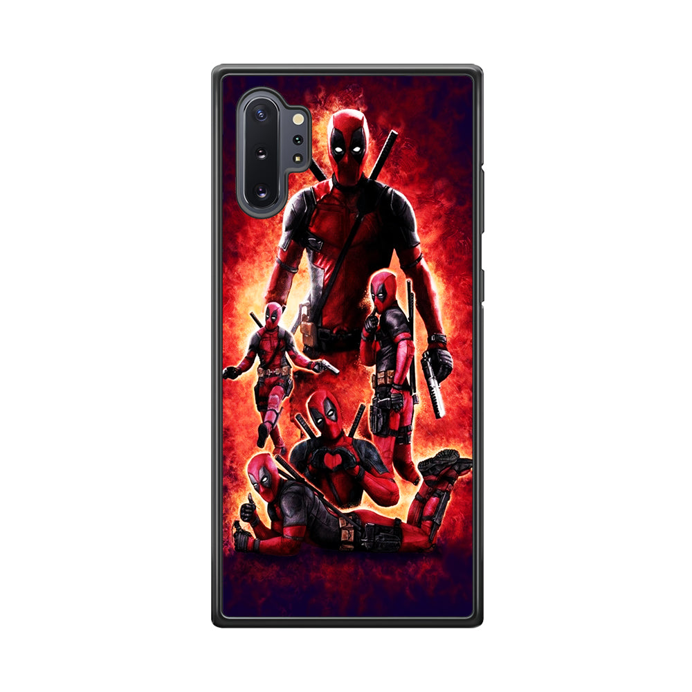 Deadpool On Fire Samsung Galaxy Note 10 Plus Case-Phone Case-Rubber Black (2D Case)-Altracase