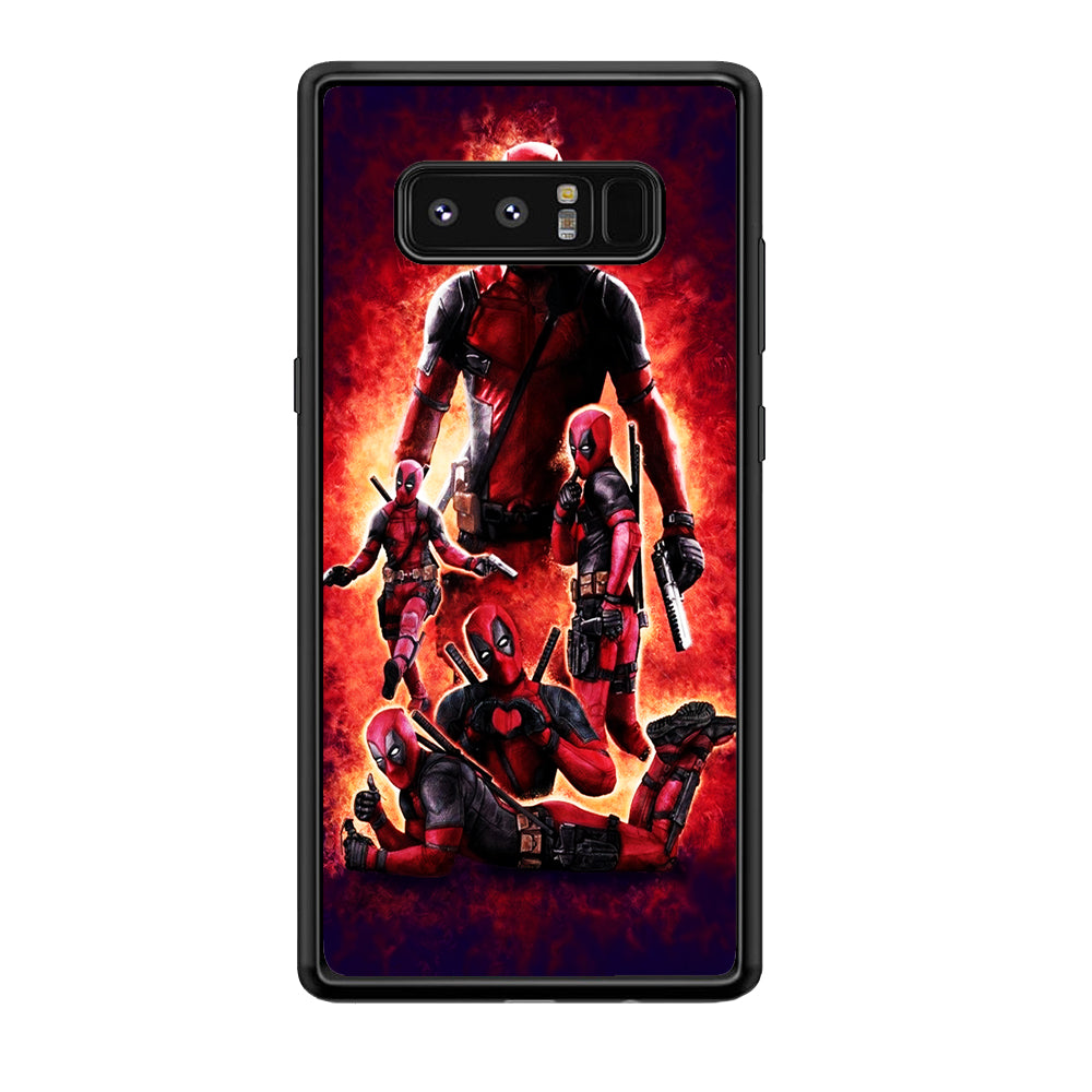 Deadpool On Fire Samsung Galaxy Note 8 Case-Phone Case-Tempered Glass Case-Altracase