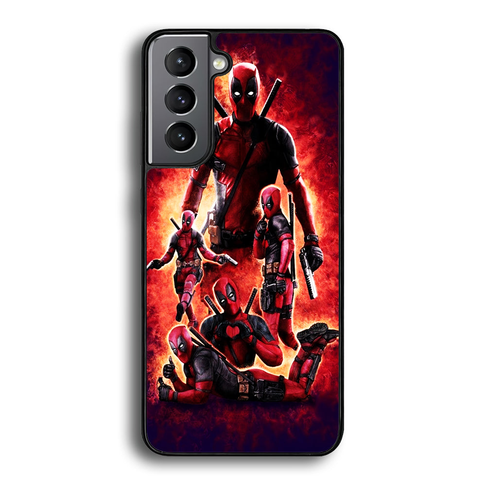 Deadpool On Fire Samsung Galaxy S21 Plus Case-Phone Case-Rubber Black (2D Case)-Altracase