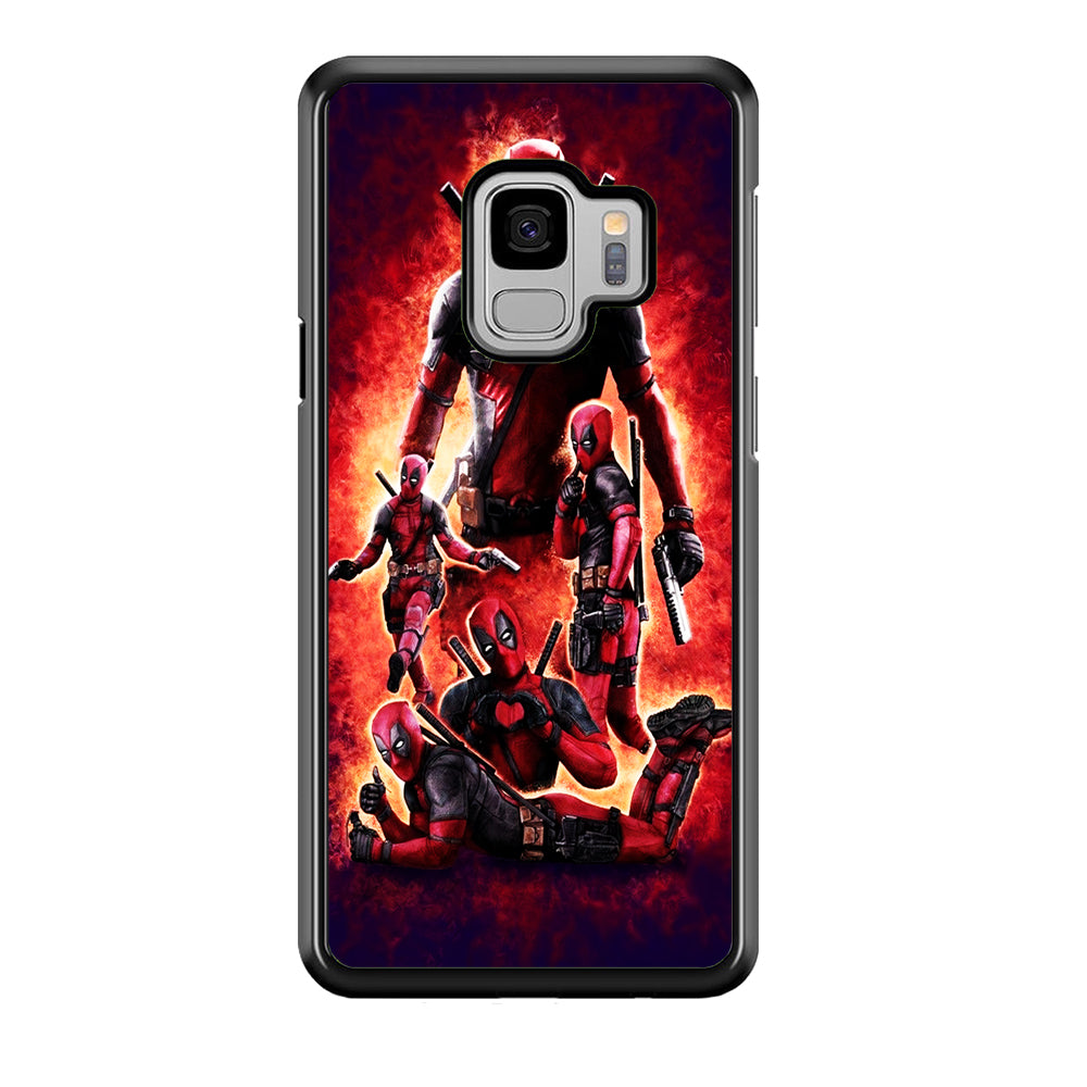 Deadpool On Fire Samsung Galaxy S9 Case-Phone Case-Rubber Black (2D Case)-Altracase