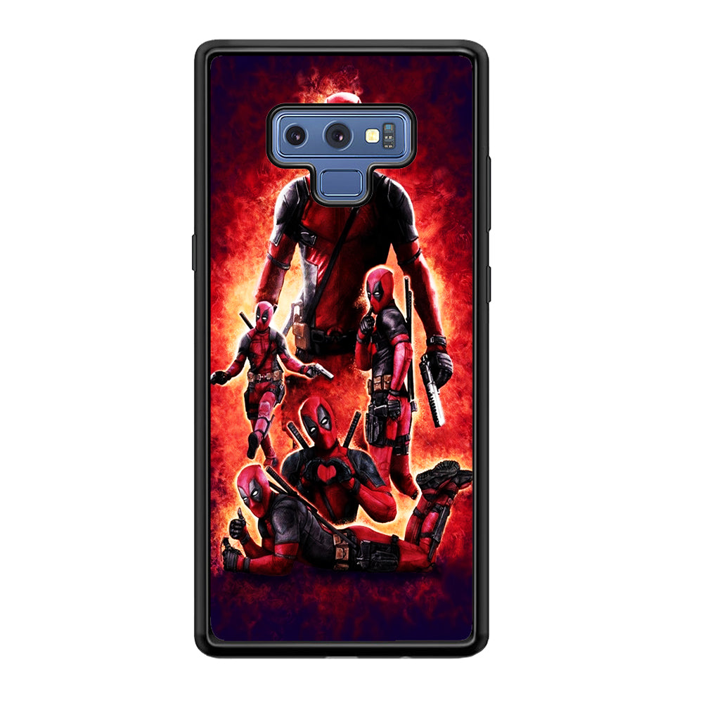 Deadpool On Fire Samsung Galaxy Note 9 Case-Phone Case-Tempered Glass Case-Altracase