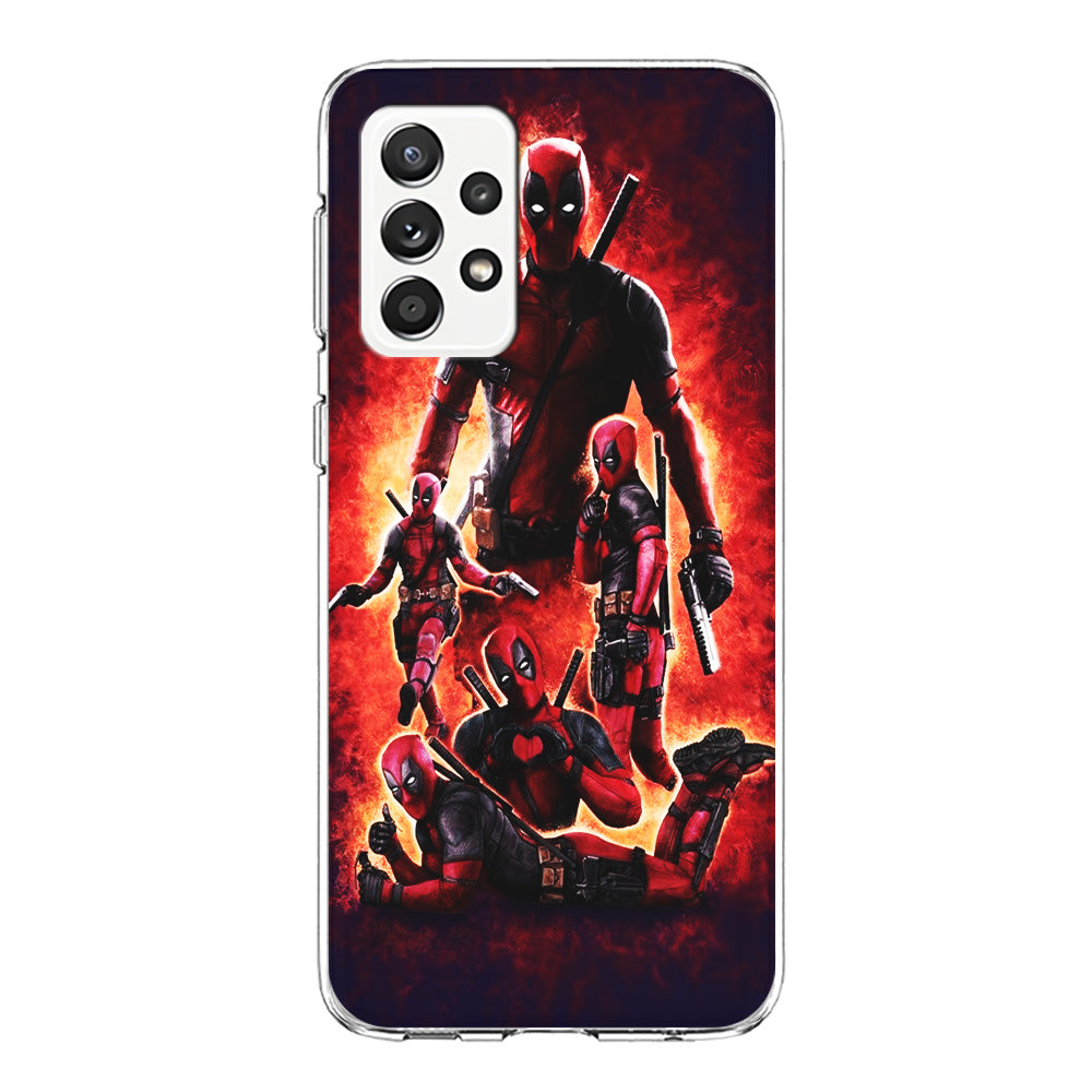 Deadpool On Fire Samsung Galaxy A52 Case-Phone Case-Clear Soft Case-Altracase