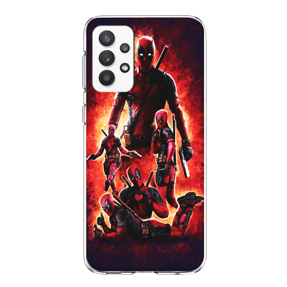 Deadpool On Fire Samsung Galaxy A32 Case-Phone Case-Clear Soft Case-Altracase