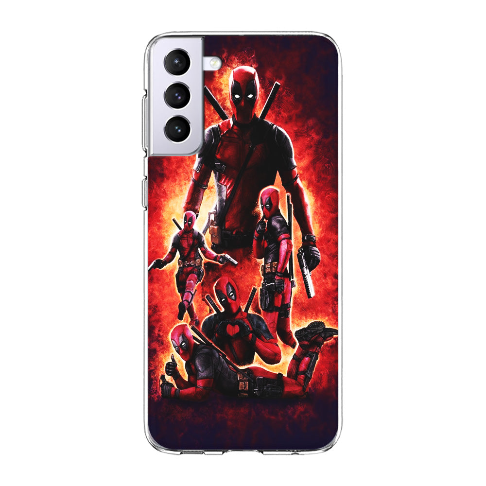 Deadpool On Fire Samsung Galaxy S21 Plus Case-Phone Case-Clear Soft Case-Altracase