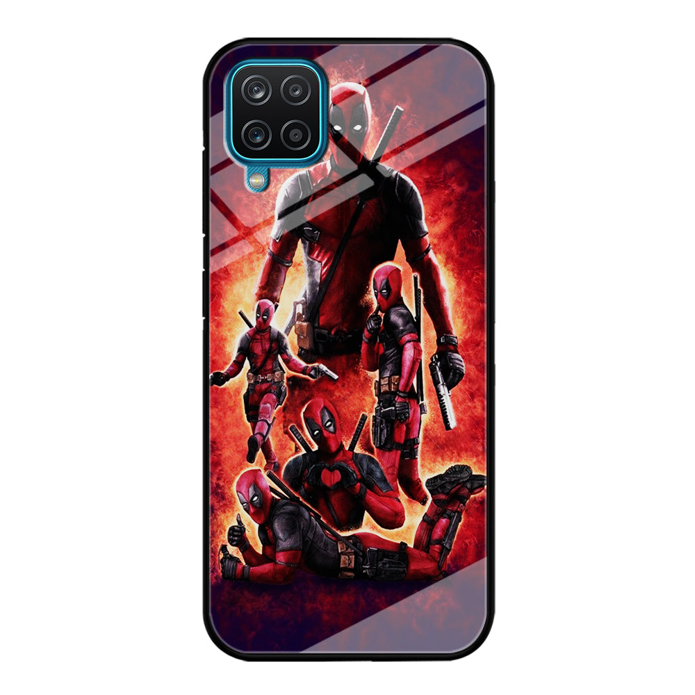 Deadpool On Fire Samsung Galaxy A12 Case-Phone Case-Tempered Glass Case-Altracase