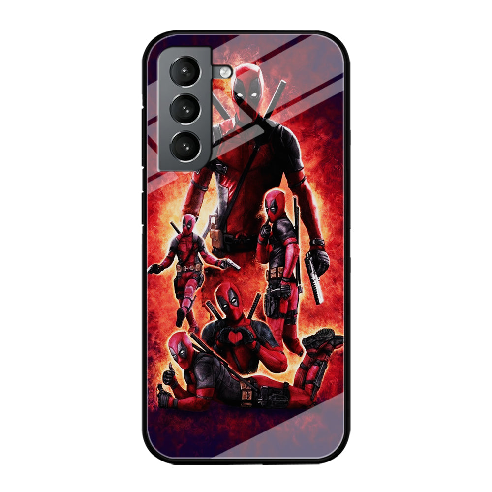 Deadpool On Fire Samsung Galaxy S22 Plus Case-Phone Case-Tempered Glass Case-Altracase
