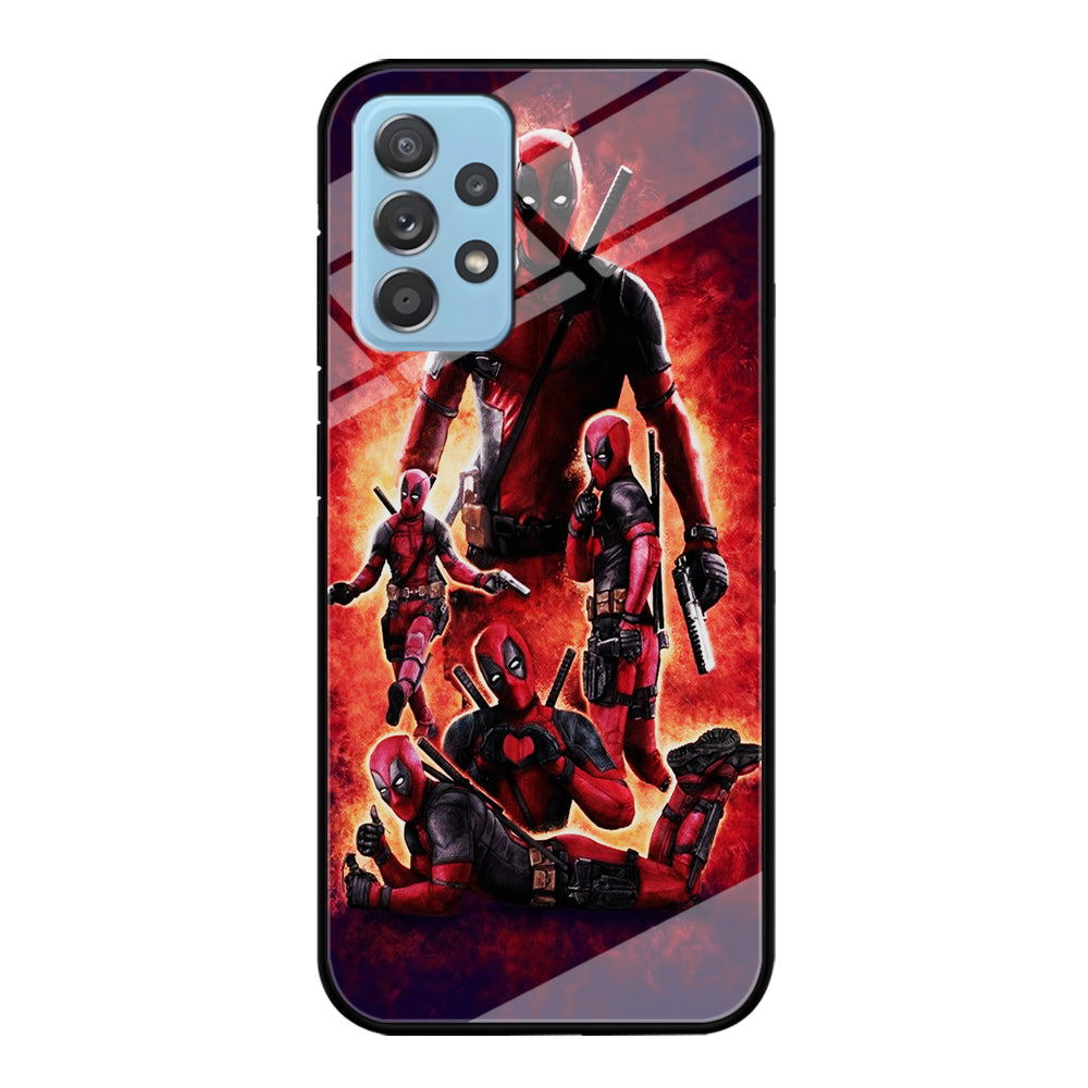 Deadpool On Fire Samsung Galaxy A72 Case-Phone Case-Tempered Glass Case-Altracase