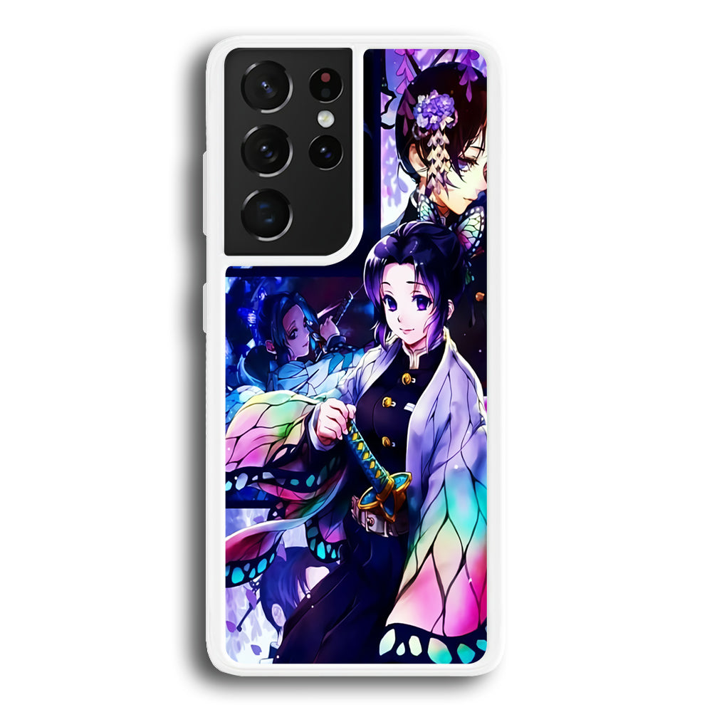Demon Slayer Nezuko Aesthetic Samsung Galaxy S21 Ultra Case-Phone Case-Rubber White (2D Case)-Altracase