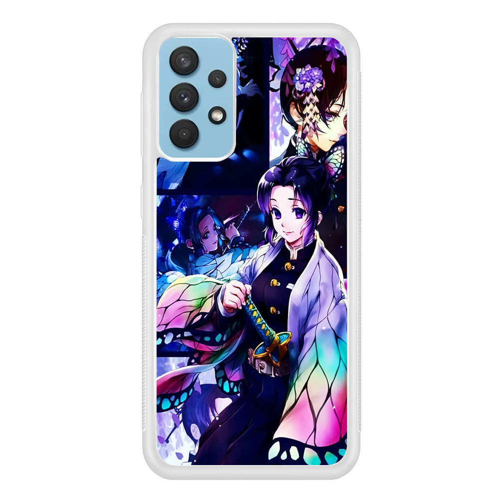 Demon Slayer Nezuko Aesthetic Samsung Galaxy A32 Case-Phone Case-Rubber White (2D Case)-Altracase