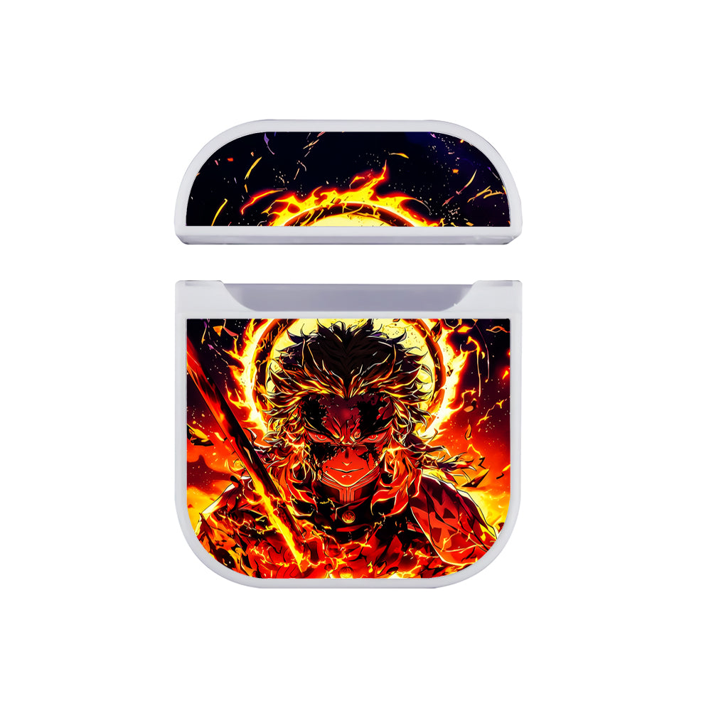 Demon Slayer Rengoku Fire Apple AirPods Case-AirPod Case-White-Altracase