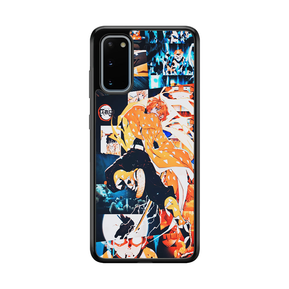 Demon Slayer Zenitsu Aesthetic Samsung Galaxy S20 Case-Phone Case-Rubber Black (2D Case)-Altracase