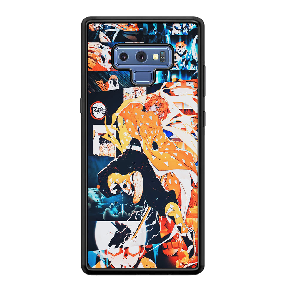 Demon Slayer Zenitsu Aesthetic Samsung Galaxy Note 9 Case-Phone Case-Rubber Black (2D Case)-Altracase