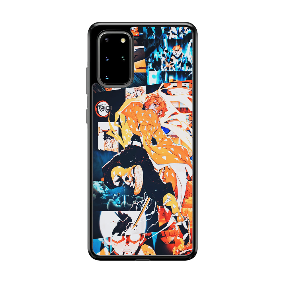 Demon Slayer Zenitsu Aesthetic Samsung Galaxy S20 Plus Case-Phone Case-Rubber Black (2D Case)-Altracase
