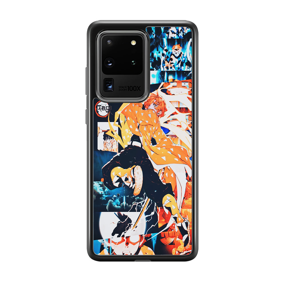 Demon Slayer Zenitsu Aesthetic Samsung Galaxy S20 Ultra Case-Phone Case-Rubber Black (2D Case)-Altracase
