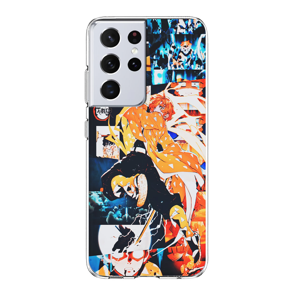 Demon Slayer Zenitsu Aesthetic Samsung Galaxy S21 Ultra Case-Phone Case-Clear Soft Case-Altracase