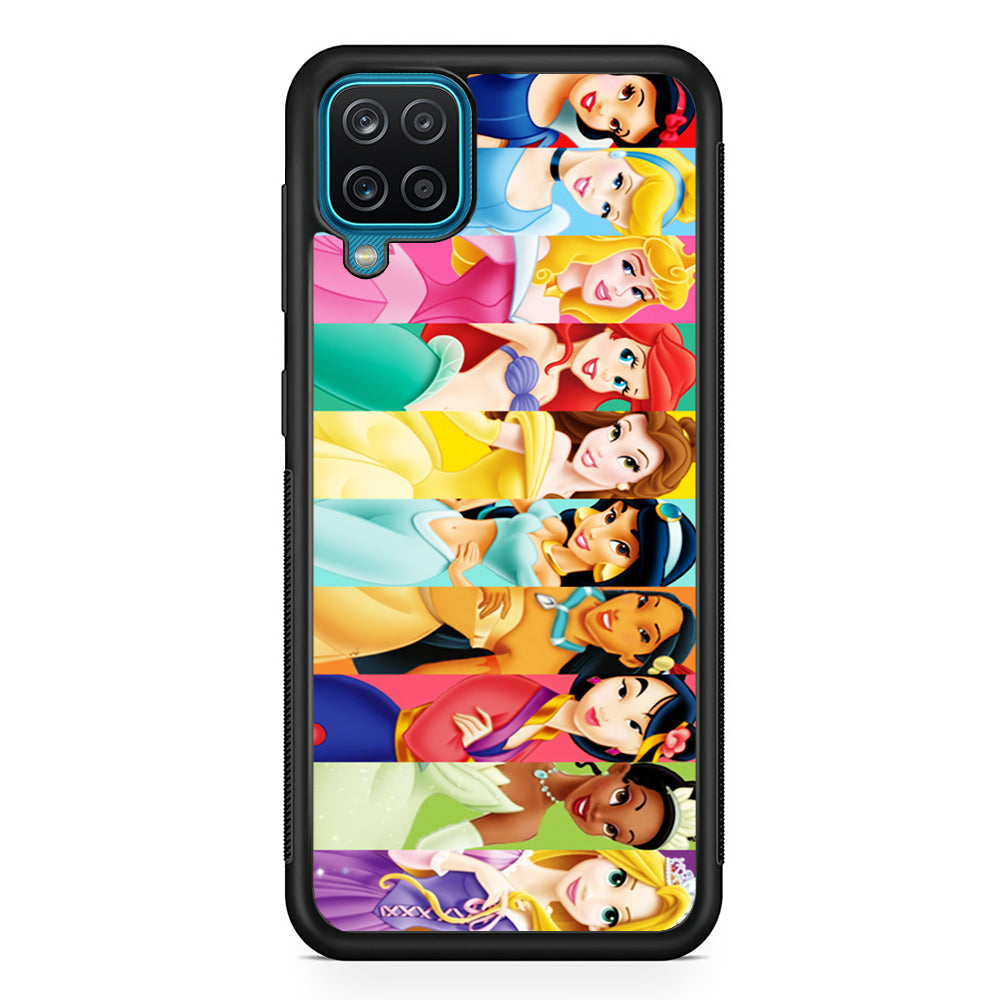 Disney Princess Character Samsung Galaxy A12 Case-Phone Case-Rubber Black (2D Case)-Altracase