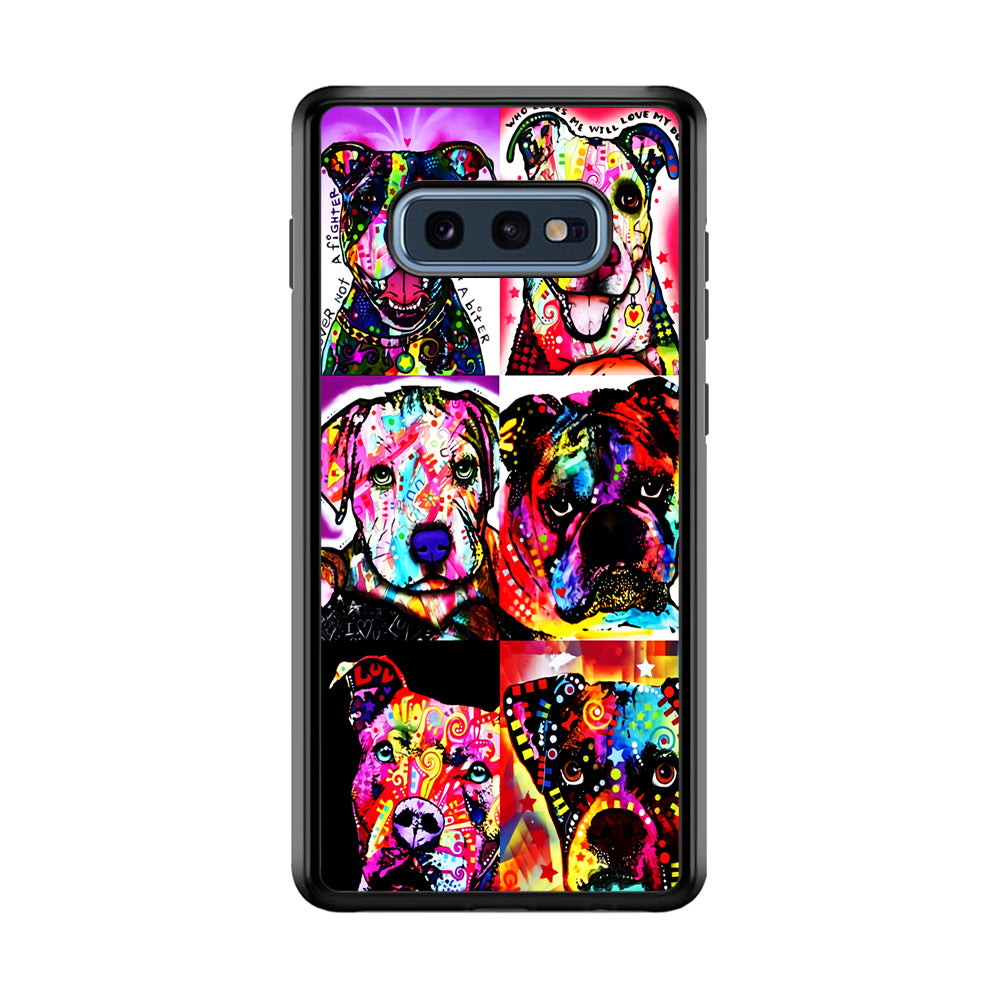 Dog Colorful Art Collage Samsung Galaxy S10E Case-Phone Case-Rubber Black (2D Case)-Altracase
