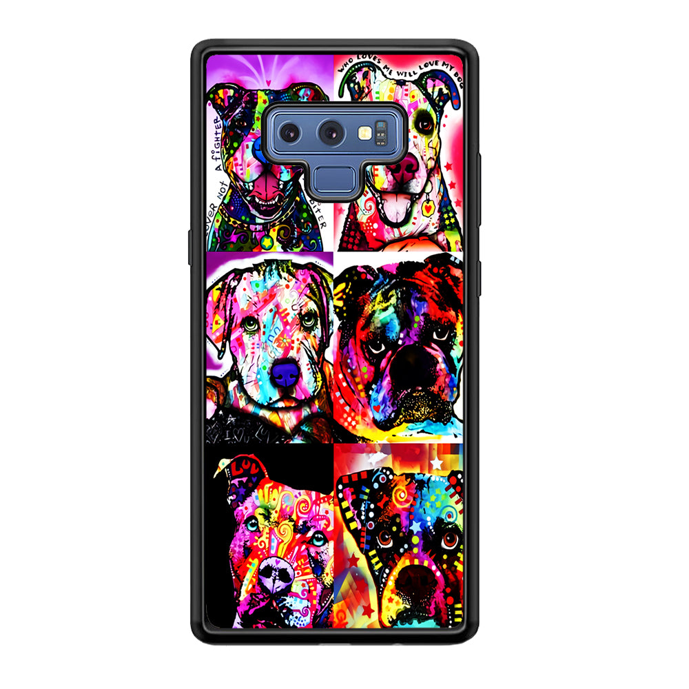 Dog Colorful Art Collage Samsung Galaxy Note 9 Case-Phone Case-Rubber Black (2D Case)-Altracase