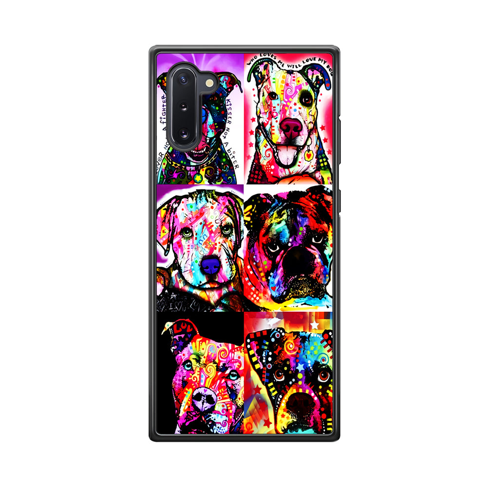 Dog Colorful Art Collage Samsung Galaxy Note 10 Case-Phone Case-Rubber Black (2D Case)-Altracase