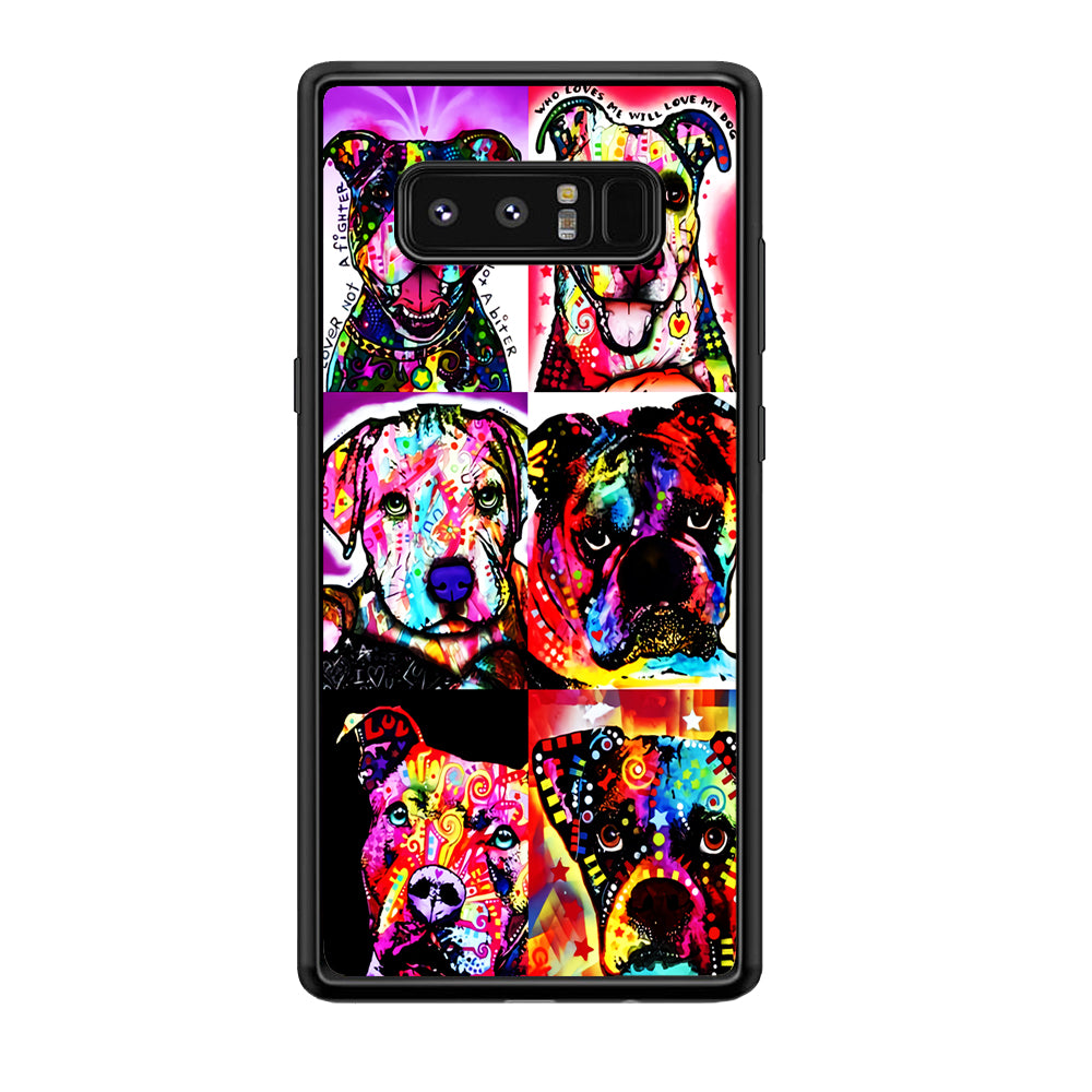 Dog Colorful Art Collage Samsung Galaxy Note 8 Case-Phone Case-Rubber Black (2D Case)-Altracase