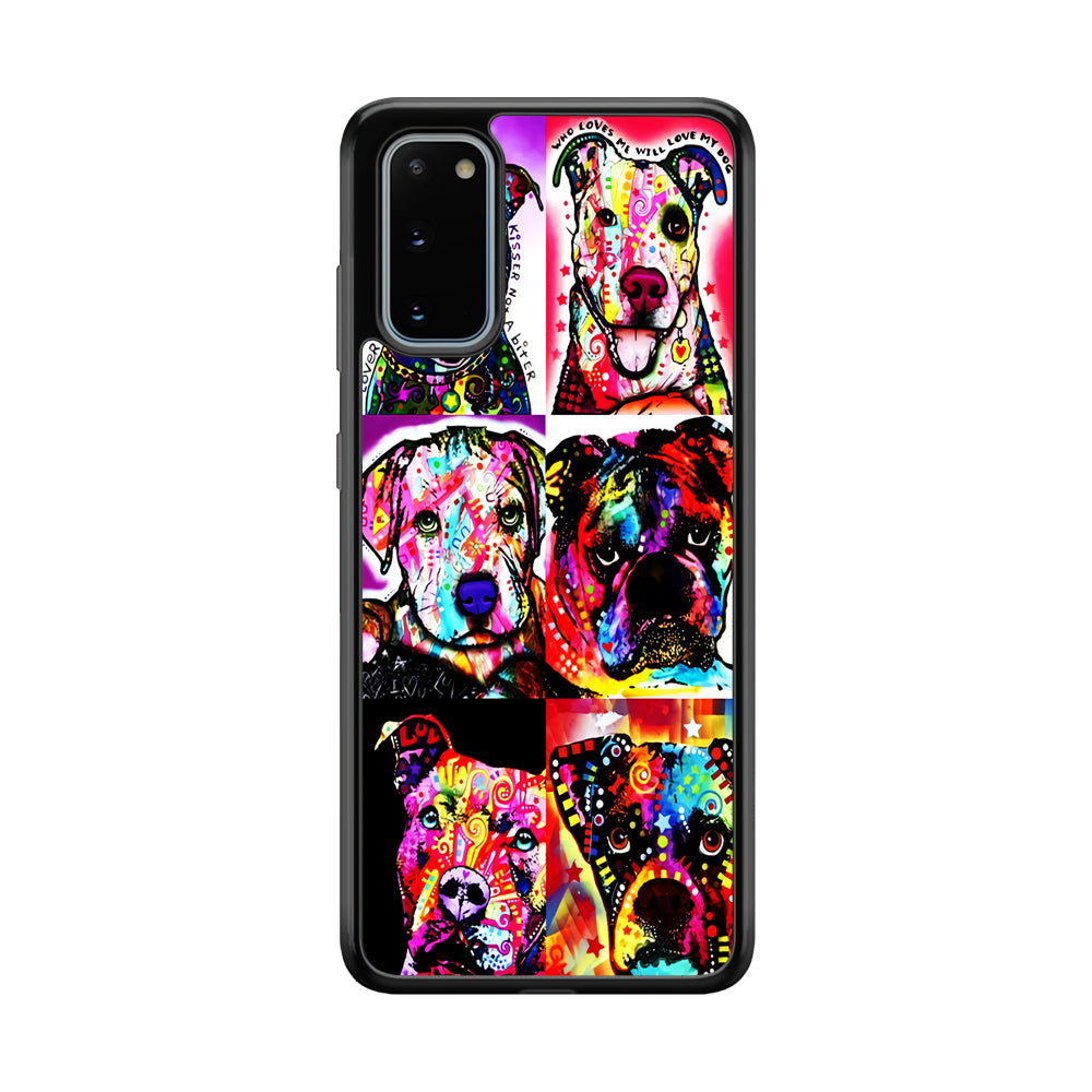 Dog Colorful Art Collage Samsung Galaxy S20 Case-Phone Case-Tempered Glass Case-Altracase