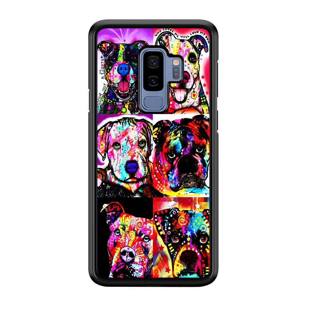 Dog Colorful Art Collage Samsung Galaxy S9 Plus Case-Phone Case-Rubber Black (2D Case)-Altracase