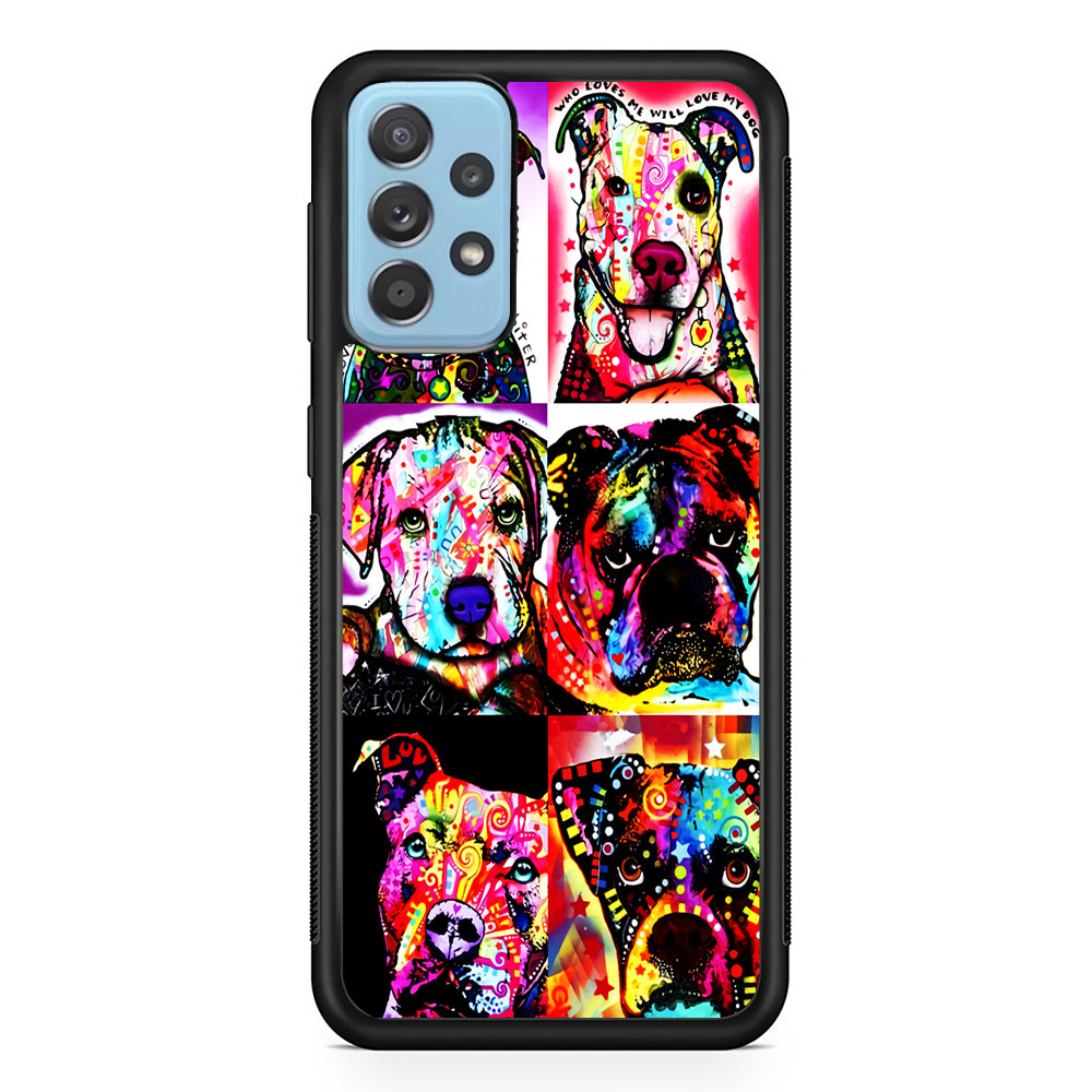 Dog Colorful Art Collage Samsung Galaxy A72 Case-Phone Case-Rubber Black (2D Case)-Altracase