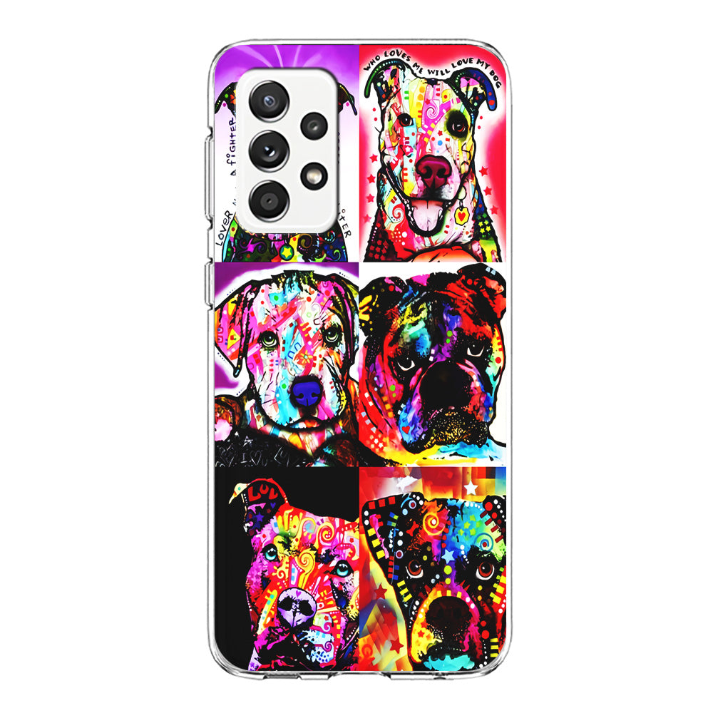 Dog Colorful Art Collage Samsung Galaxy A52 Case-Phone Case-Clear Soft Case-Altracase