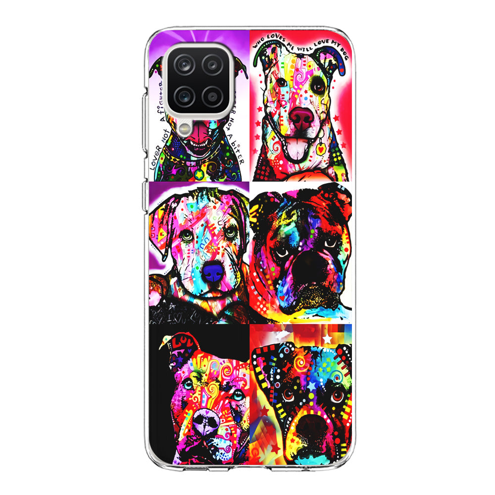 Dog Colorful Art Collage Samsung Galaxy A12 Case-Phone Case-Clear Soft Case-Altracase
