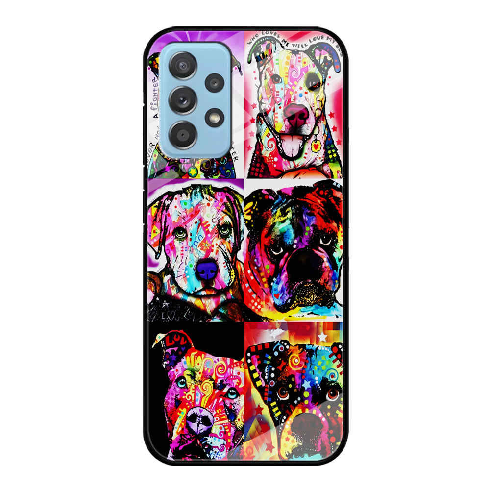 Dog Colorful Art Collage Samsung Galaxy A72 Case-Phone Case-Tempered Glass Case-Altracase