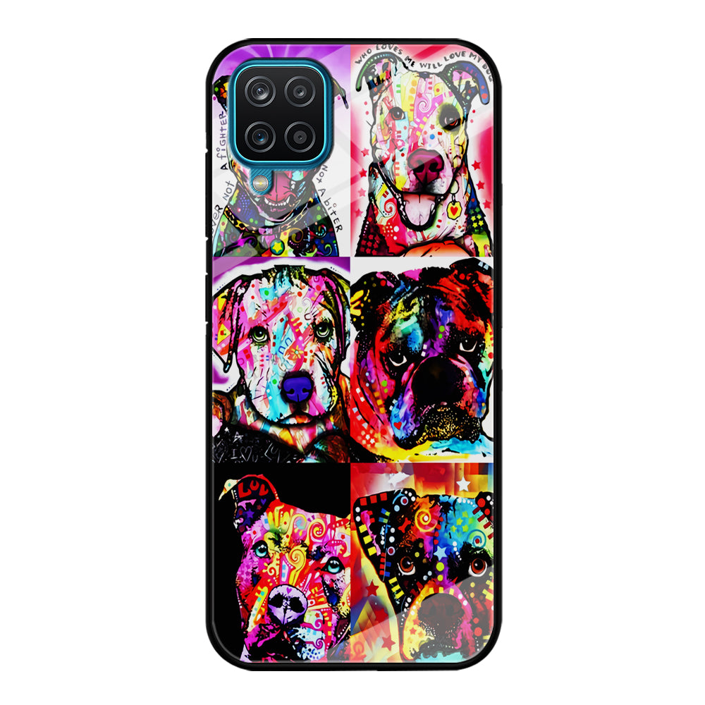 Dog Colorful Art Collage Samsung Galaxy A12 Case-Phone Case-Tempered Glass Case-Altracase