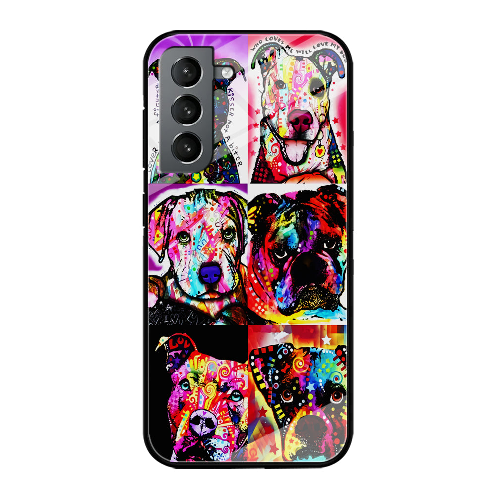 Dog Colorful Art Collage Samsung Galaxy S21 Plus Case-Phone Case-Tempered Glass Case-Altracase