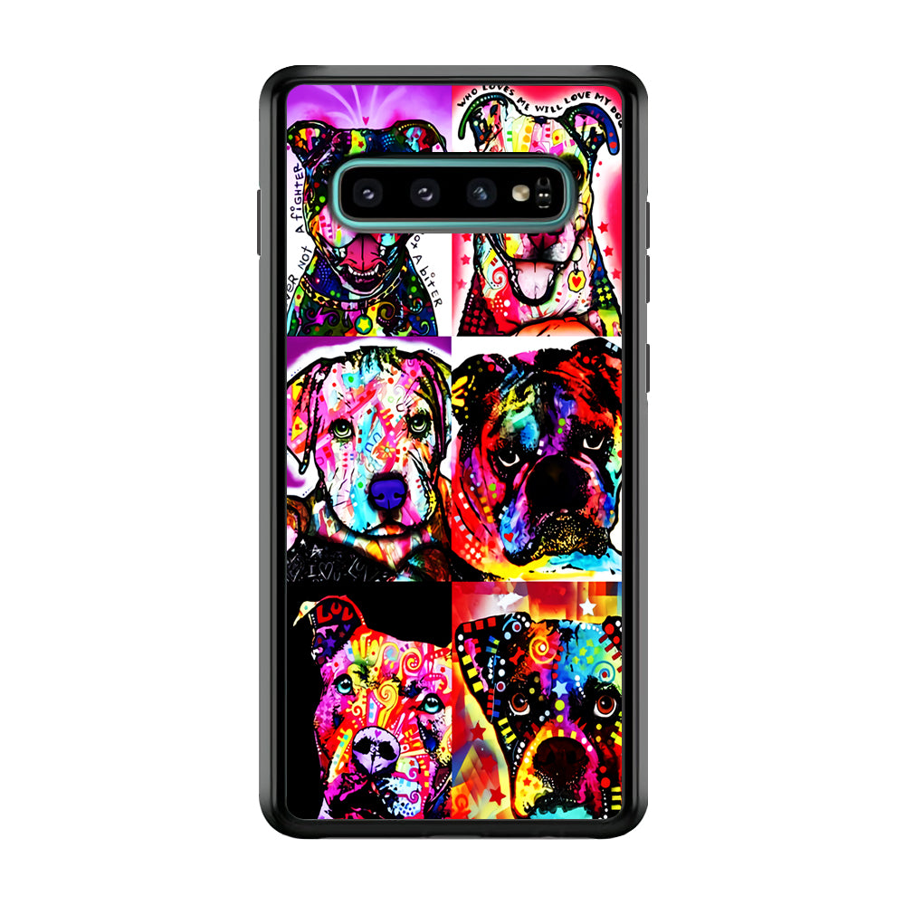 Dog Colorful Art Collage Samsung Galaxy S10 Plus Case-Phone Case-Rubber Black (2D Case)-Altracase