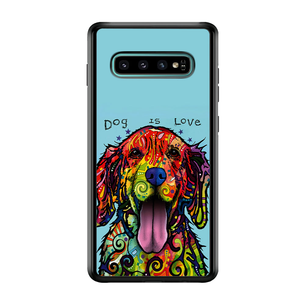 Dog is Love Painting Art Samsung Galaxy S10 Case-Phone Case-Rubber Black (2D Case)-Altracase
