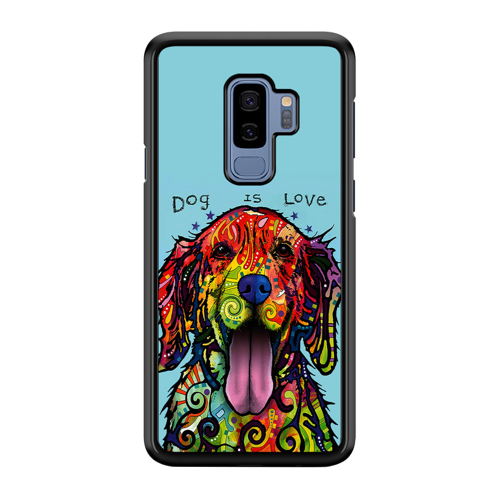 Dog is Love Painting Art Samsung Galaxy S9 Plus Case-Phone Case-Rubber Black (2D Case)-Altracase