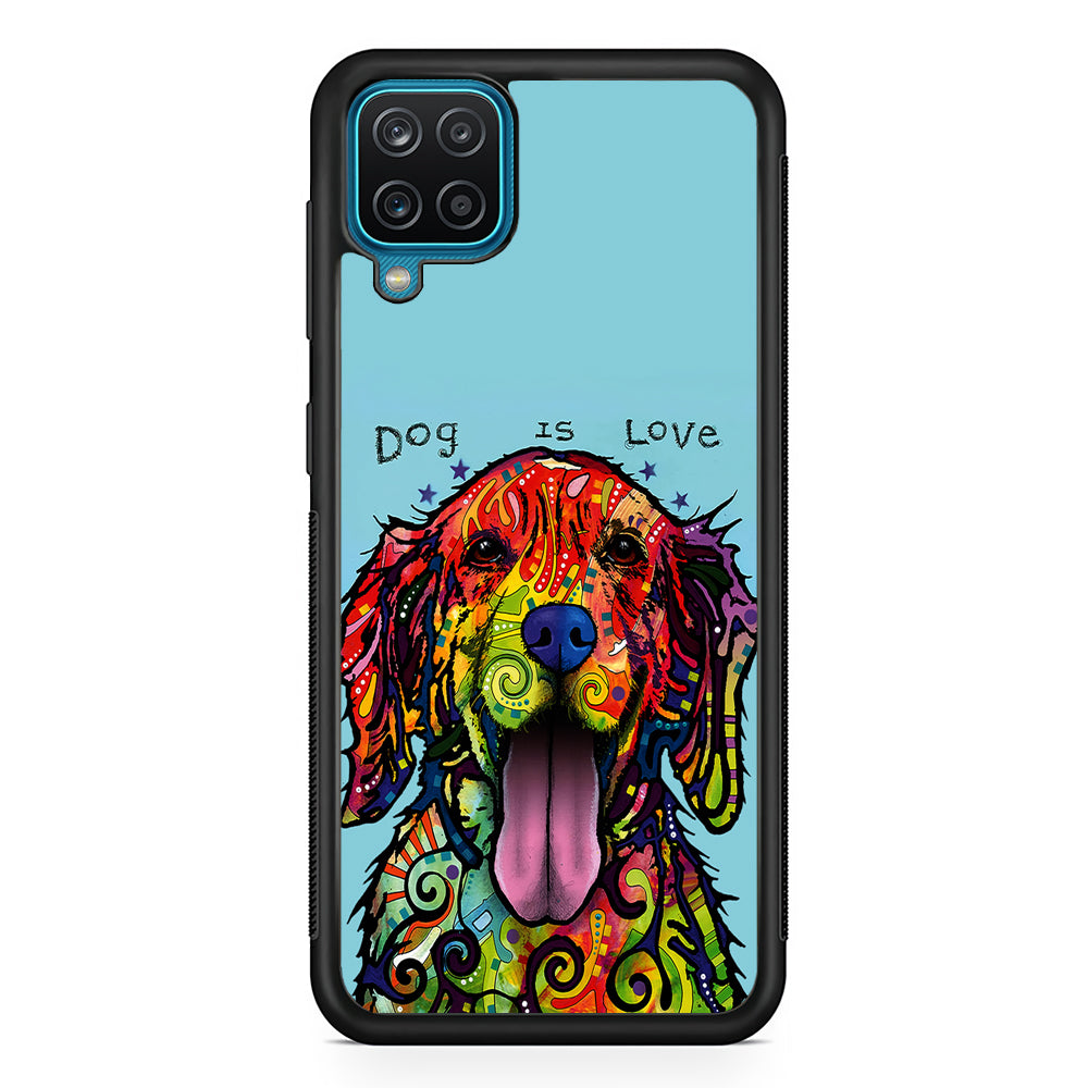 Dog is Love Painting Art Samsung Galaxy A12 Case-Phone Case-Rubber Black (2D Case)-Altracase