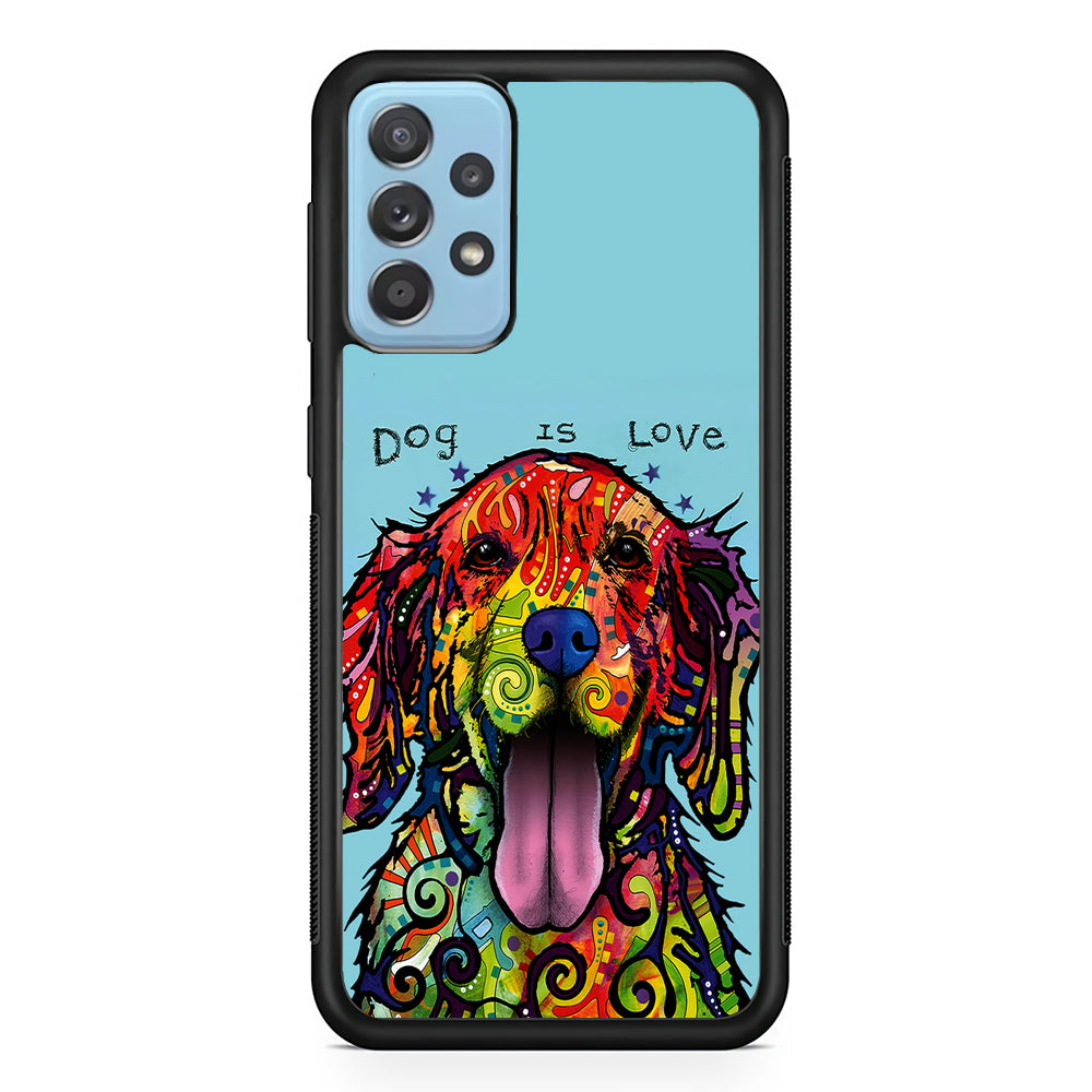 Dog is Love Painting Art Samsung Galaxy A52 Case-Phone Case-Rubber Black (2D Case)-Altracase