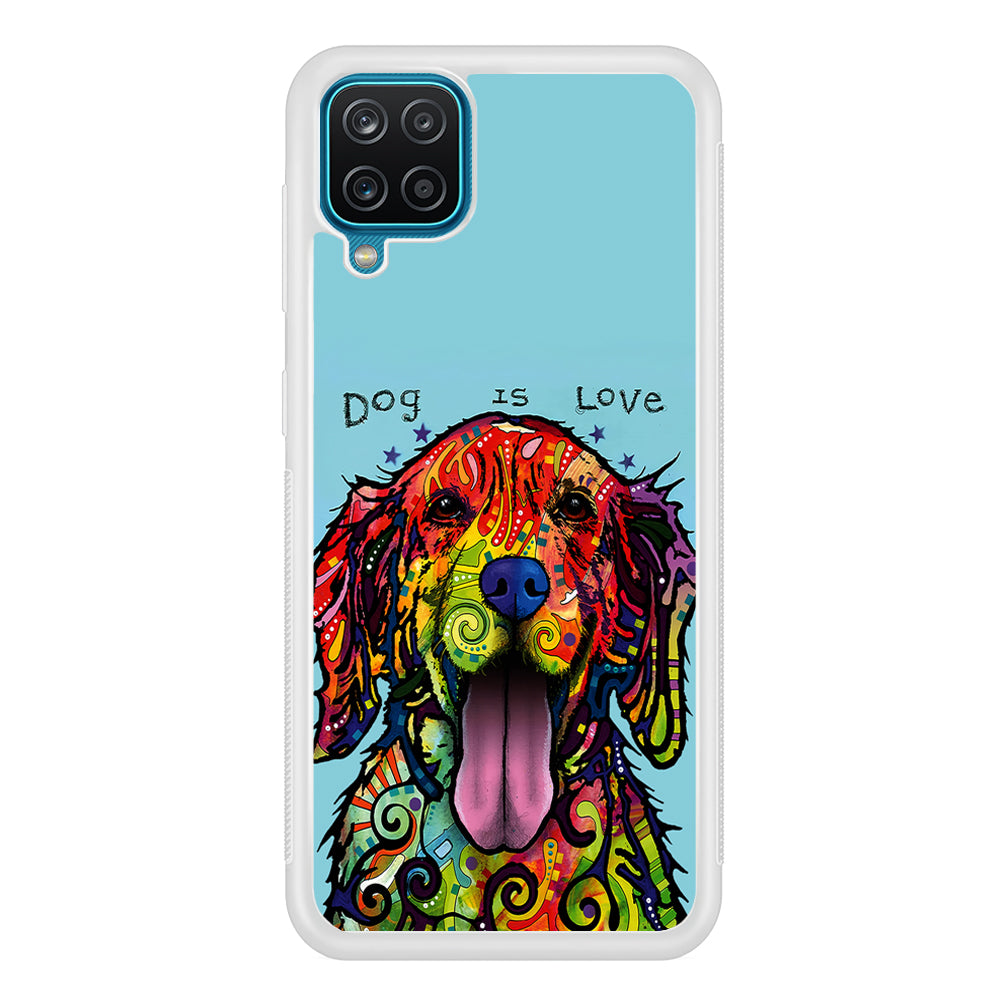 Dog is Love Painting Art Samsung Galaxy A12 Case-Phone Case-Rubber White (2D Case)-Altracase