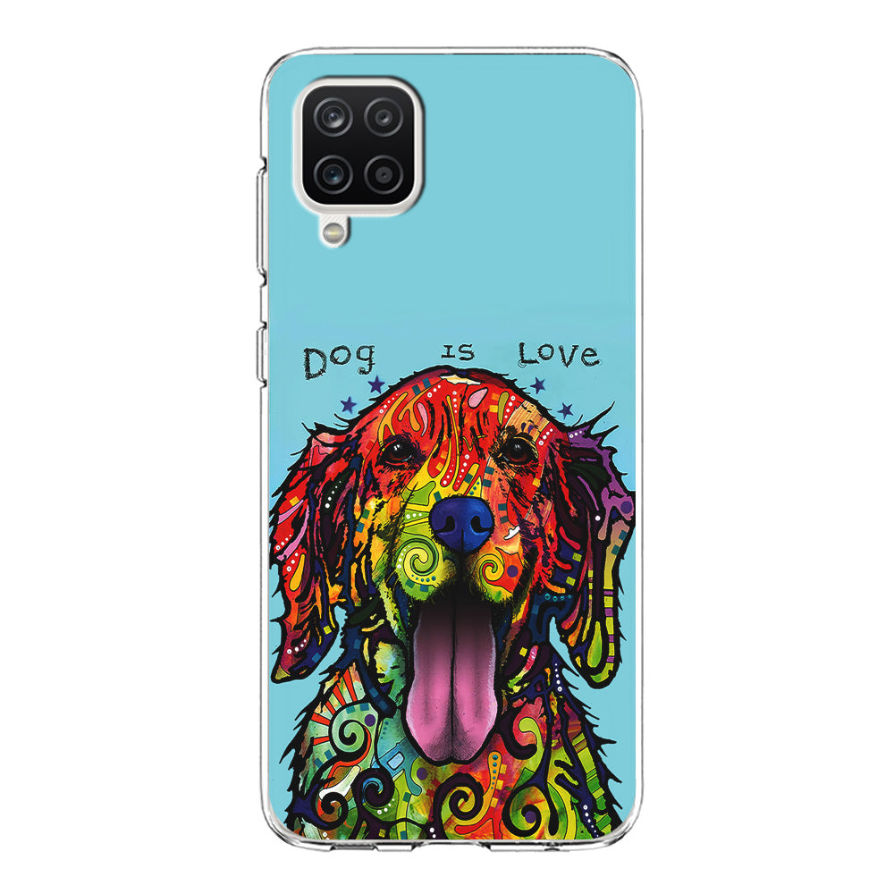 Dog is Love Painting Art Samsung Galaxy A12 Case-Phone Case-Clear Soft Case-Altracase