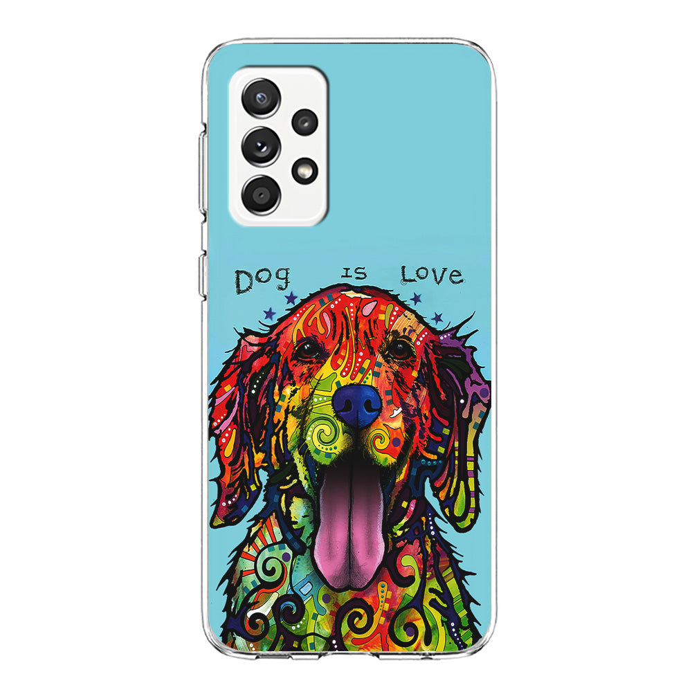 Dog is Love Painting Art Samsung Galaxy A52 Case-Phone Case-Clear Soft Case-Altracase