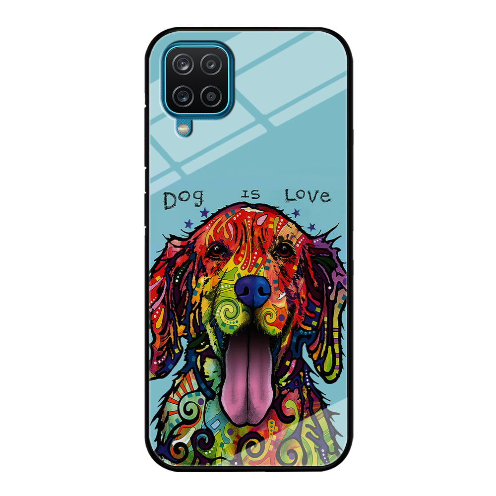 Dog is Love Painting Art Samsung Galaxy A12 Case-Phone Case-Tempered Glass Case-Altracase