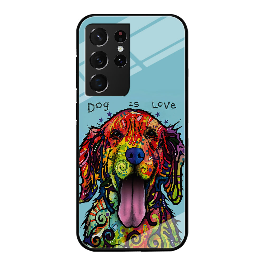 Dog is Love Painting Art Samsung Galaxy S24 Ultra Case-Phone Case-Tempered Glass Case-Altracase