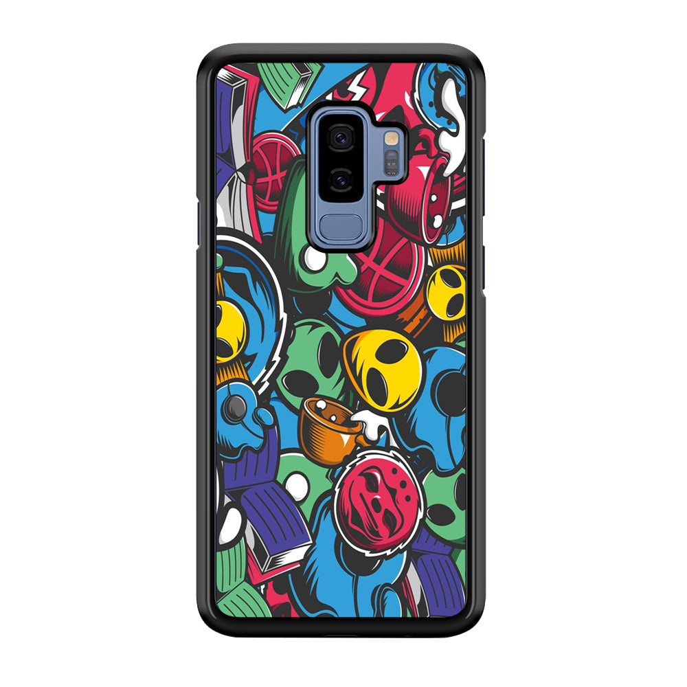 Doodle 001 Samsung Galaxy S9 Plus Case-Phone Case-Rubber Black (2D Case)-Altracase