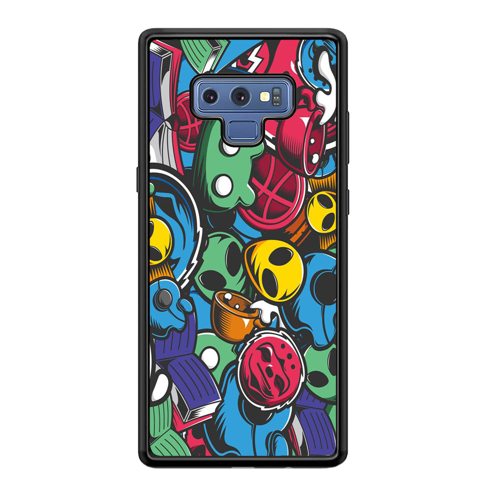 Doodle 001 Samsung Galaxy Note 9 Case-Phone Case-Rubber Black (2D Case)-Altracase