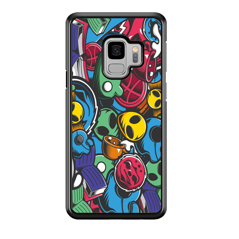 Doodle 001 Samsung Galaxy S9 Case-Phone Case-Rubber Black (2D Case)-Altracase
